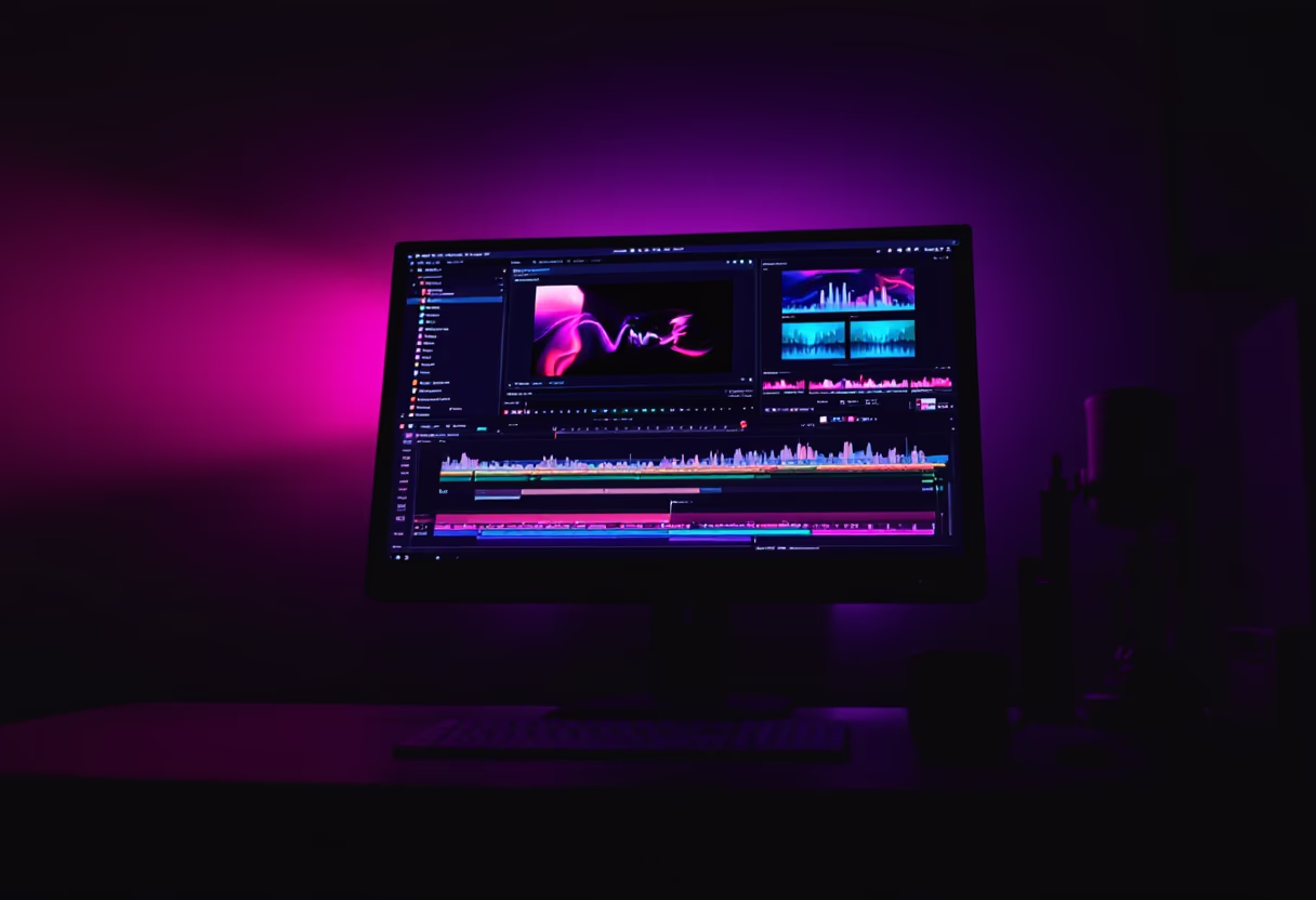 image of video editing software on a computer screen (for a film production company)