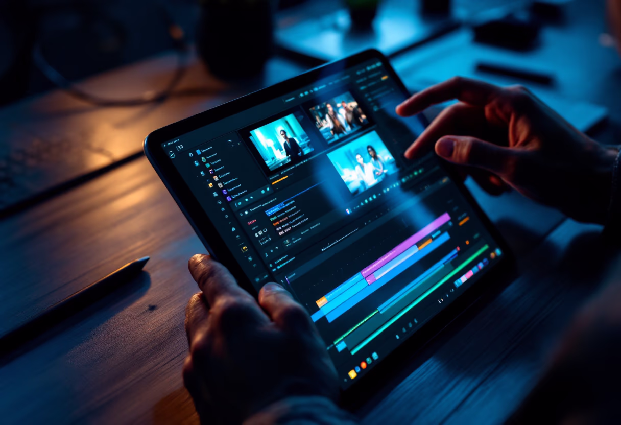 image of video editing software on a computer screen (for a film production company)
