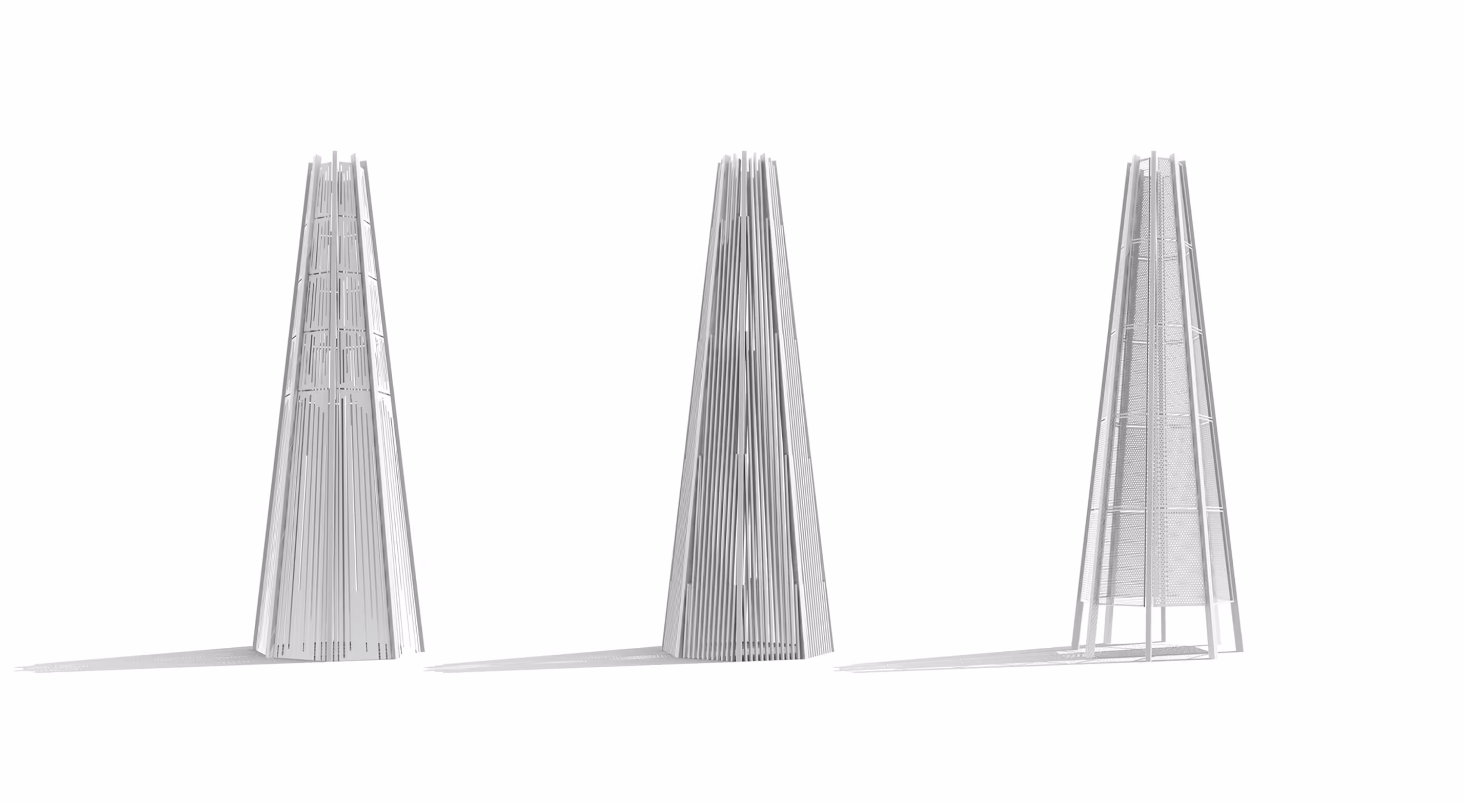 Digital 3D rendering of adventure playground concept with elevated play structures