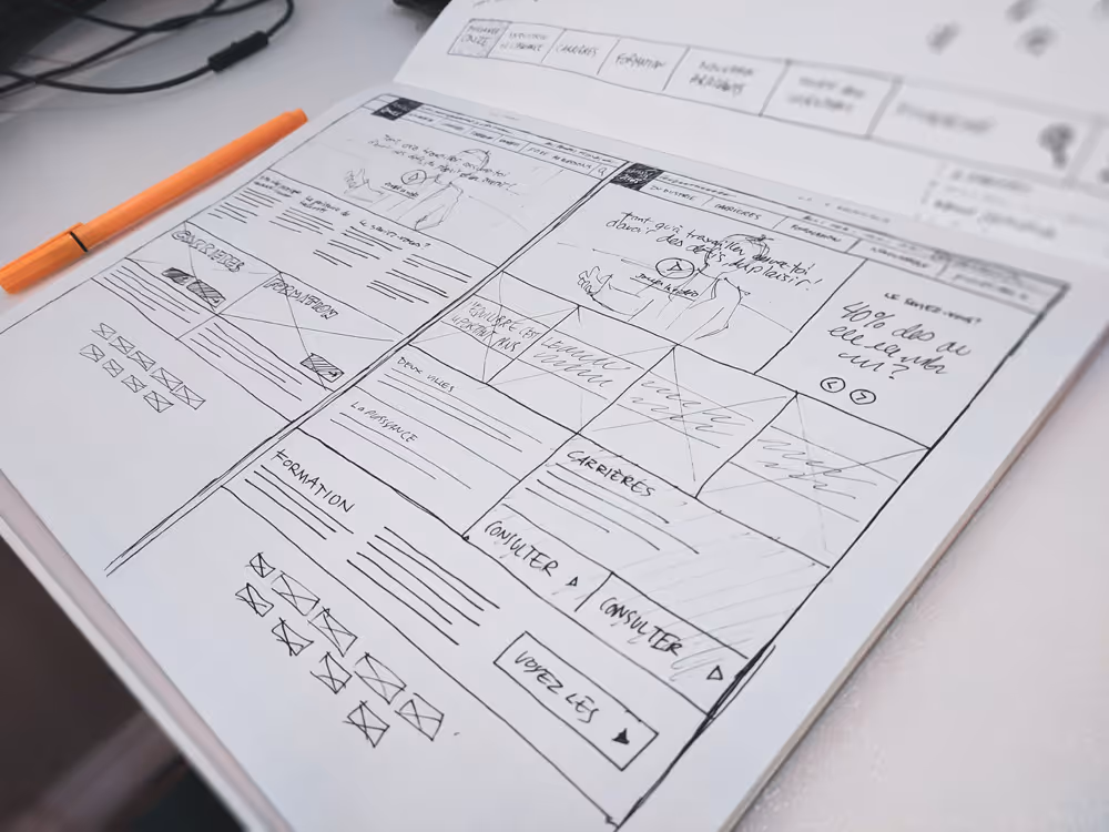 Web designer wireframe layout