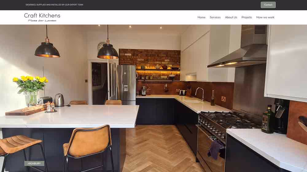 Craft Kitchens website built by Rugby Web Design