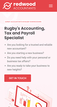 Redwood Accountants website built by Rugby Web Design