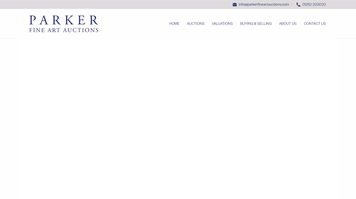 Parkers Fine Art Auctions website built by Rugby Web Design