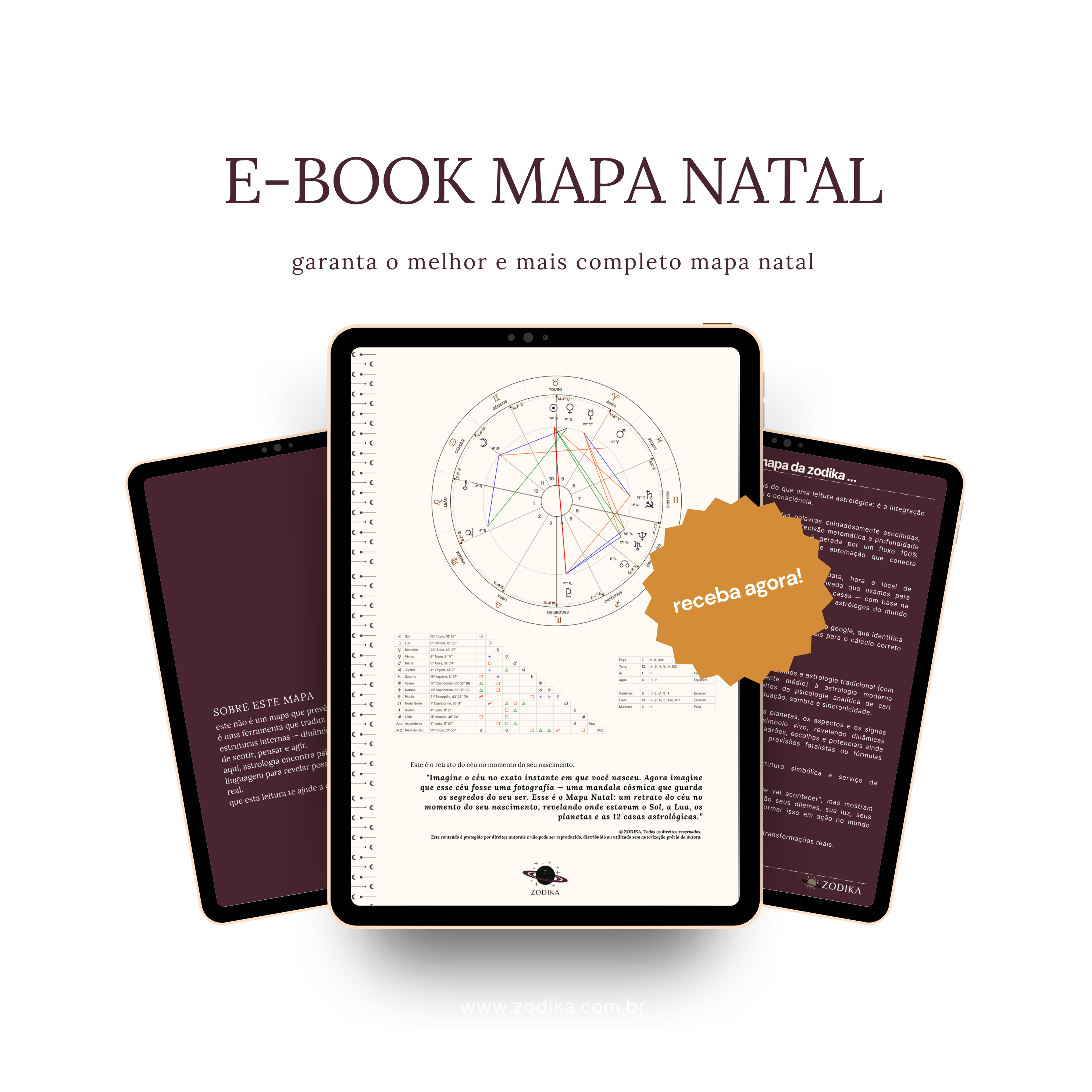 e-book mapa natal zodika — capa do produto