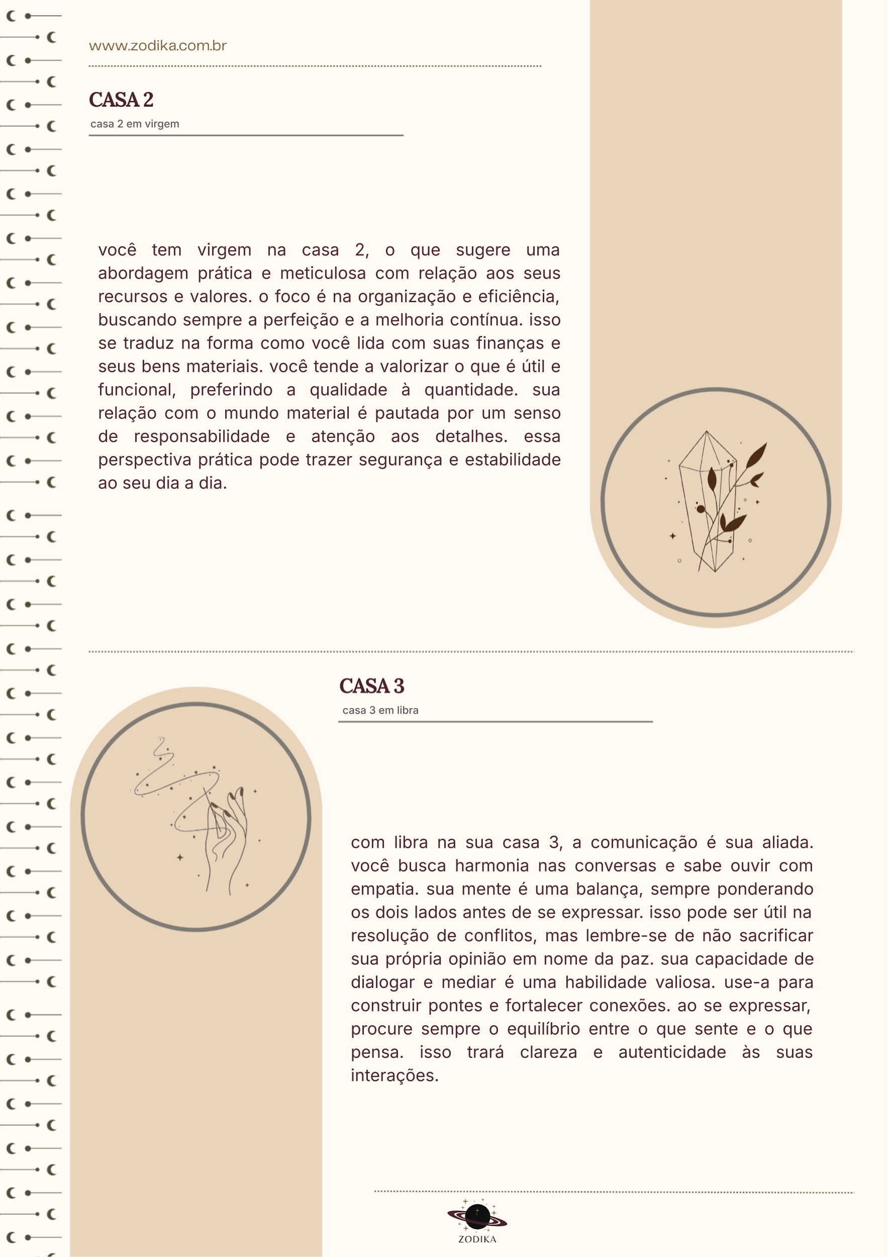 Página do e-book Zodika — análise complementar