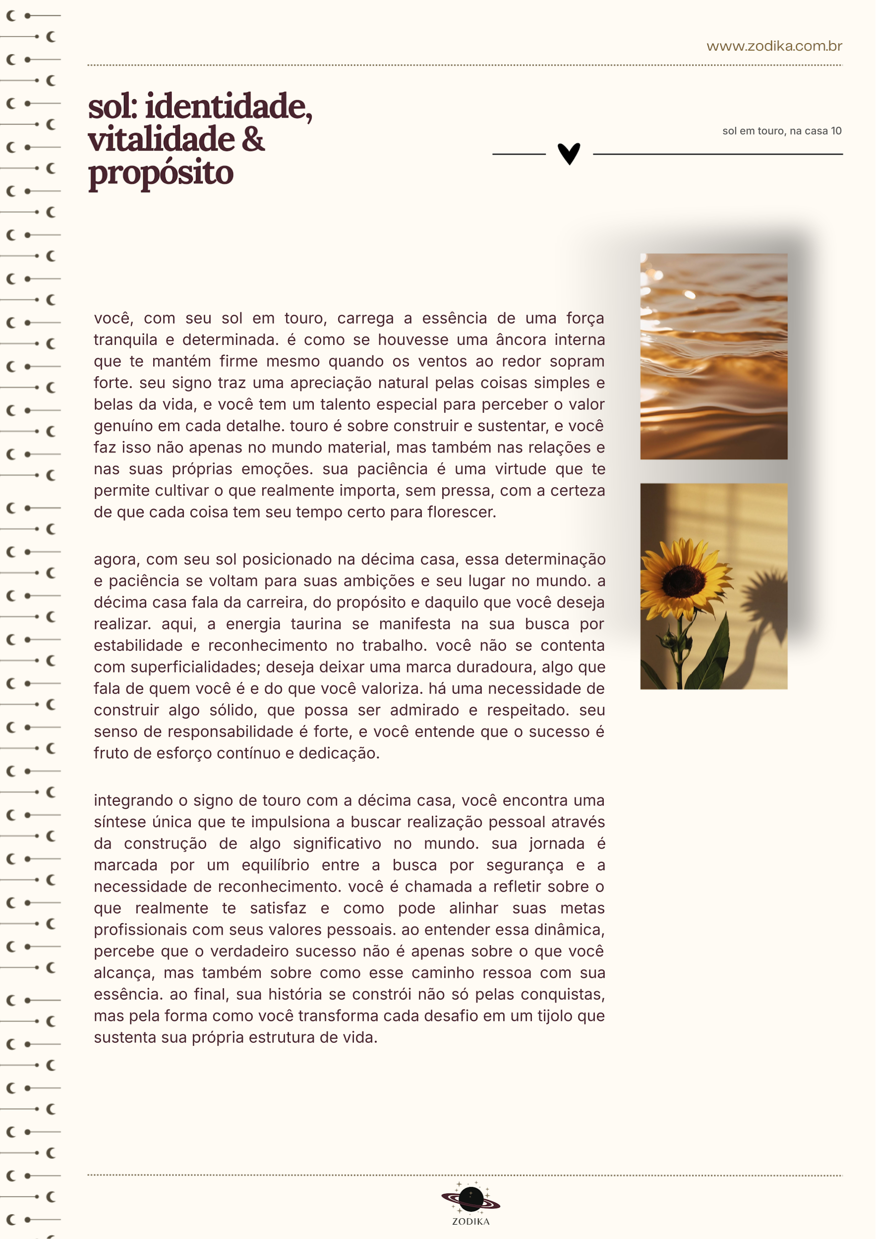 Página do e-book Zodika — aspectos planetários