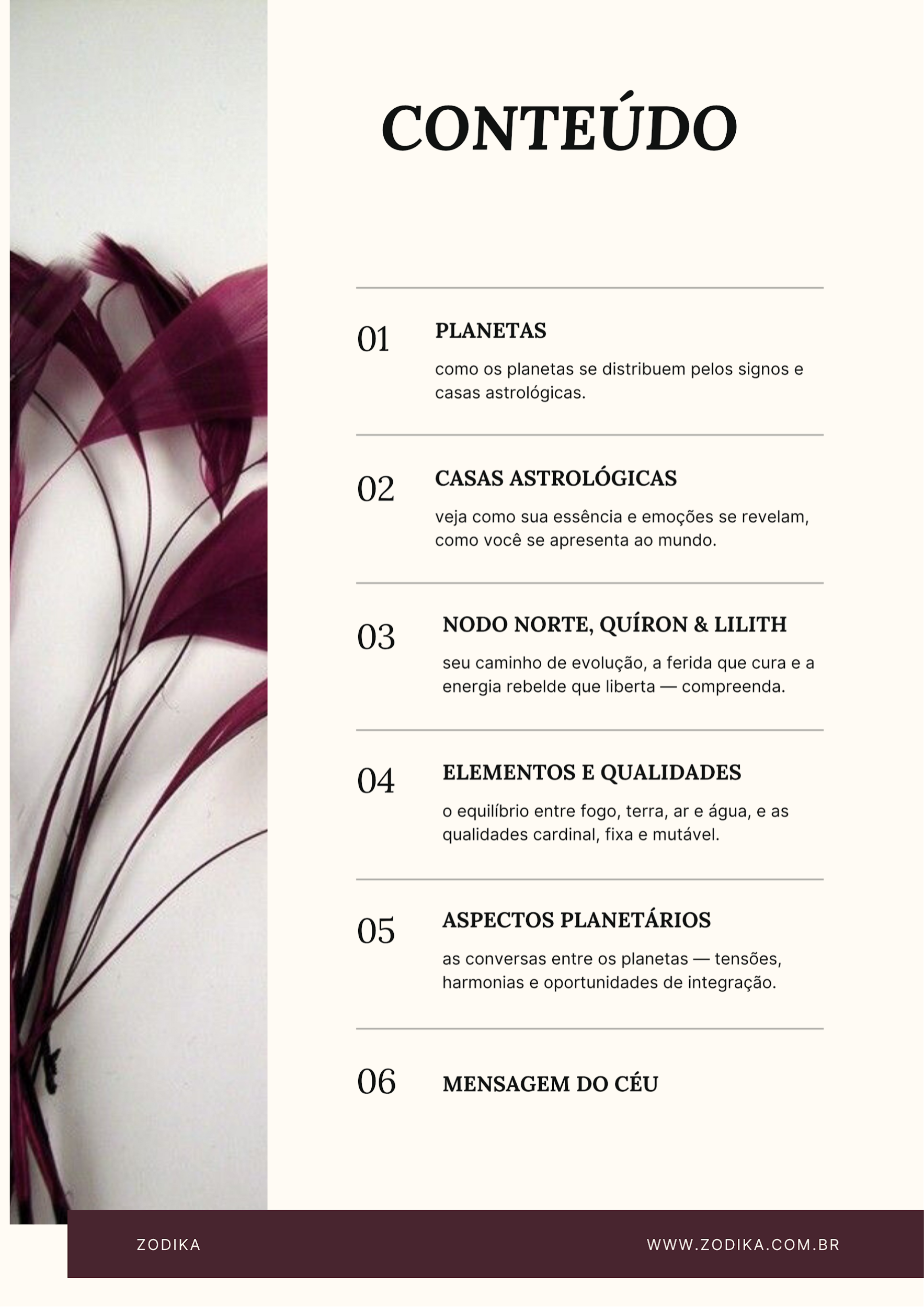 Página do e-book Zodika — leitura de signos e casas