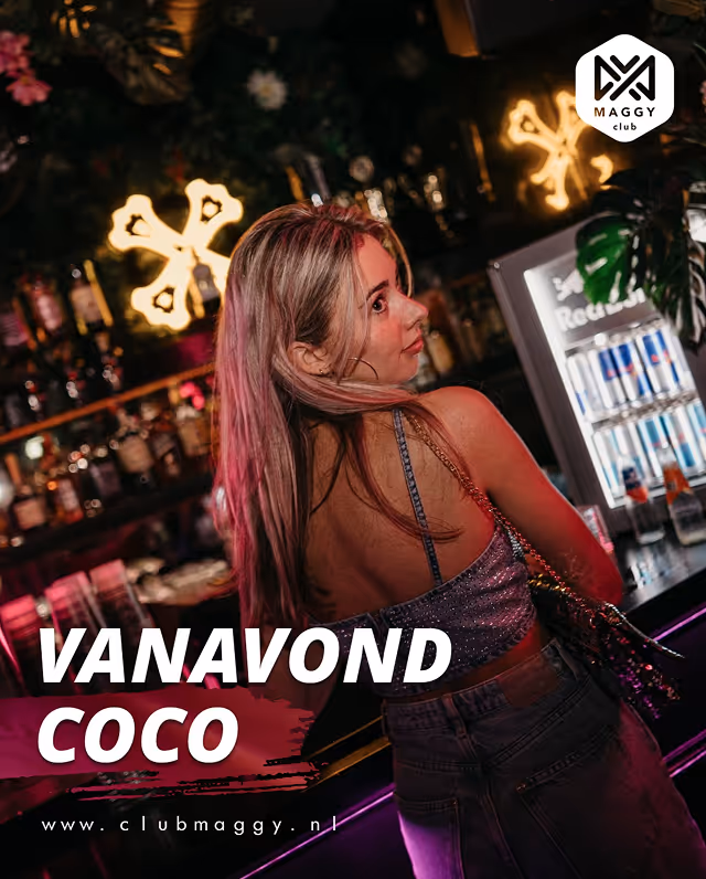 Poster van feestavond bij Club Maggy