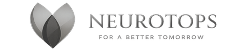Neurotops logo with a stylized abstract butterfly shape and the tagline 'For a Better Tomorrow'.