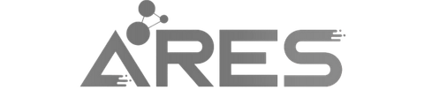 ARES company logo in gray color.