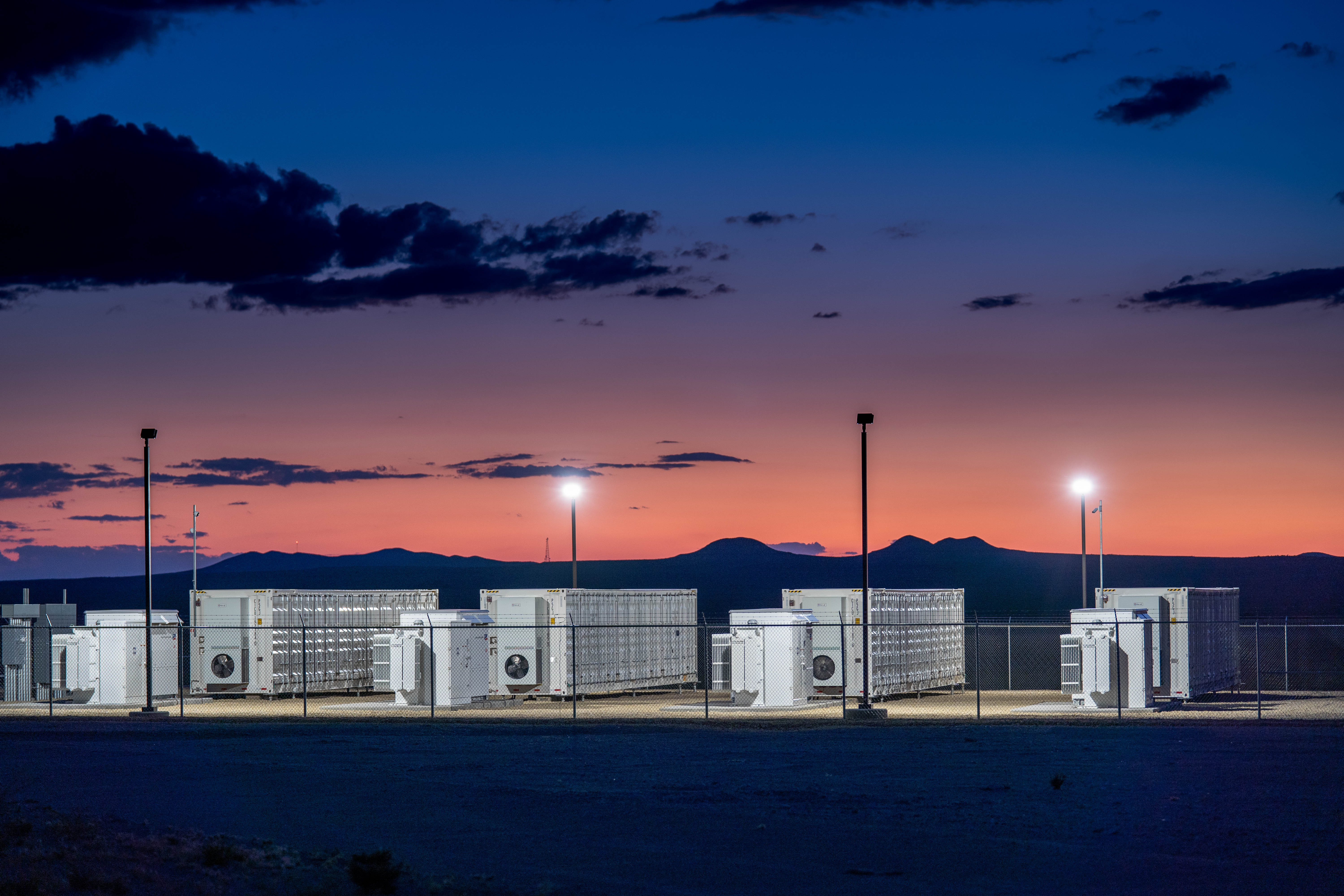construction personnel finalize commissioning at a Jupiter battery site.