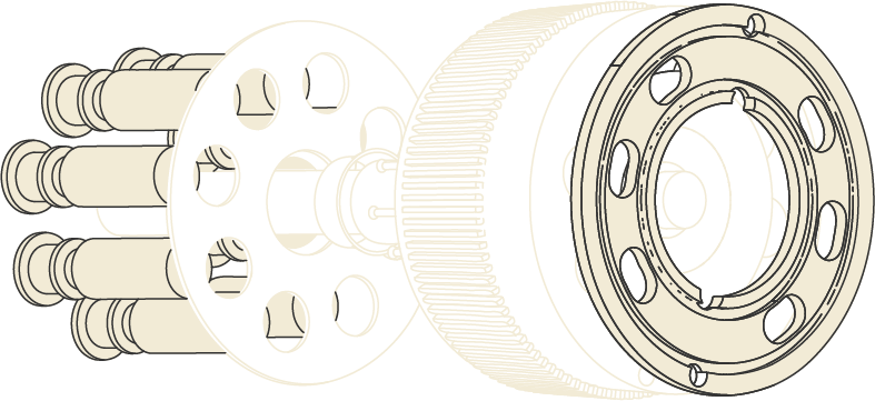 Exploded View illustration of a rotary pump