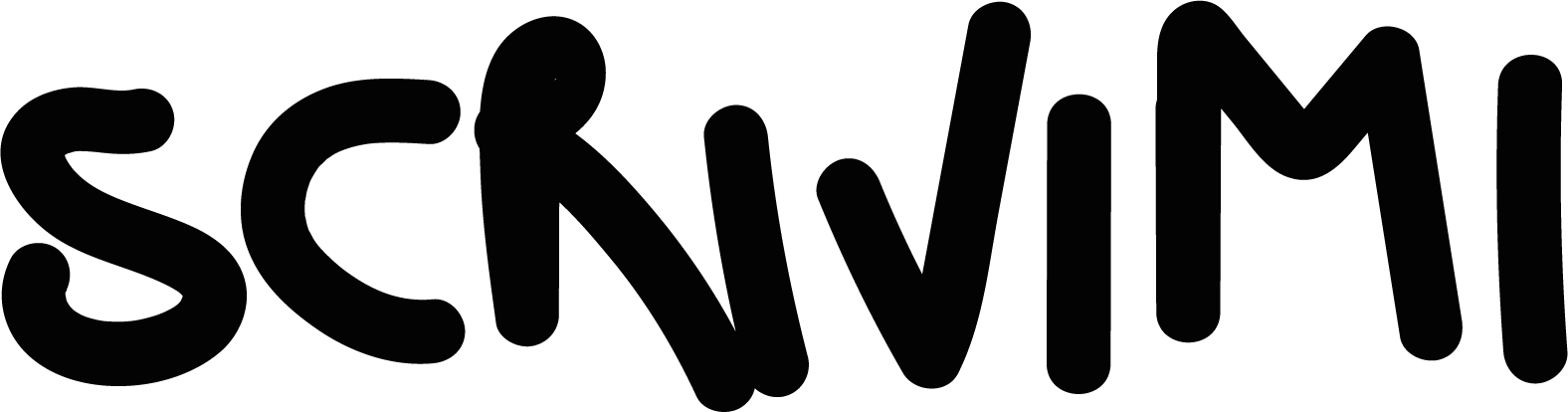 Logo del testo con la parola "scrivimi" in carattere nero spesso e stilizzato.