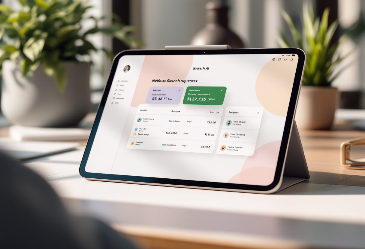 [interface] screenshot of ai software interface for a biotech company
