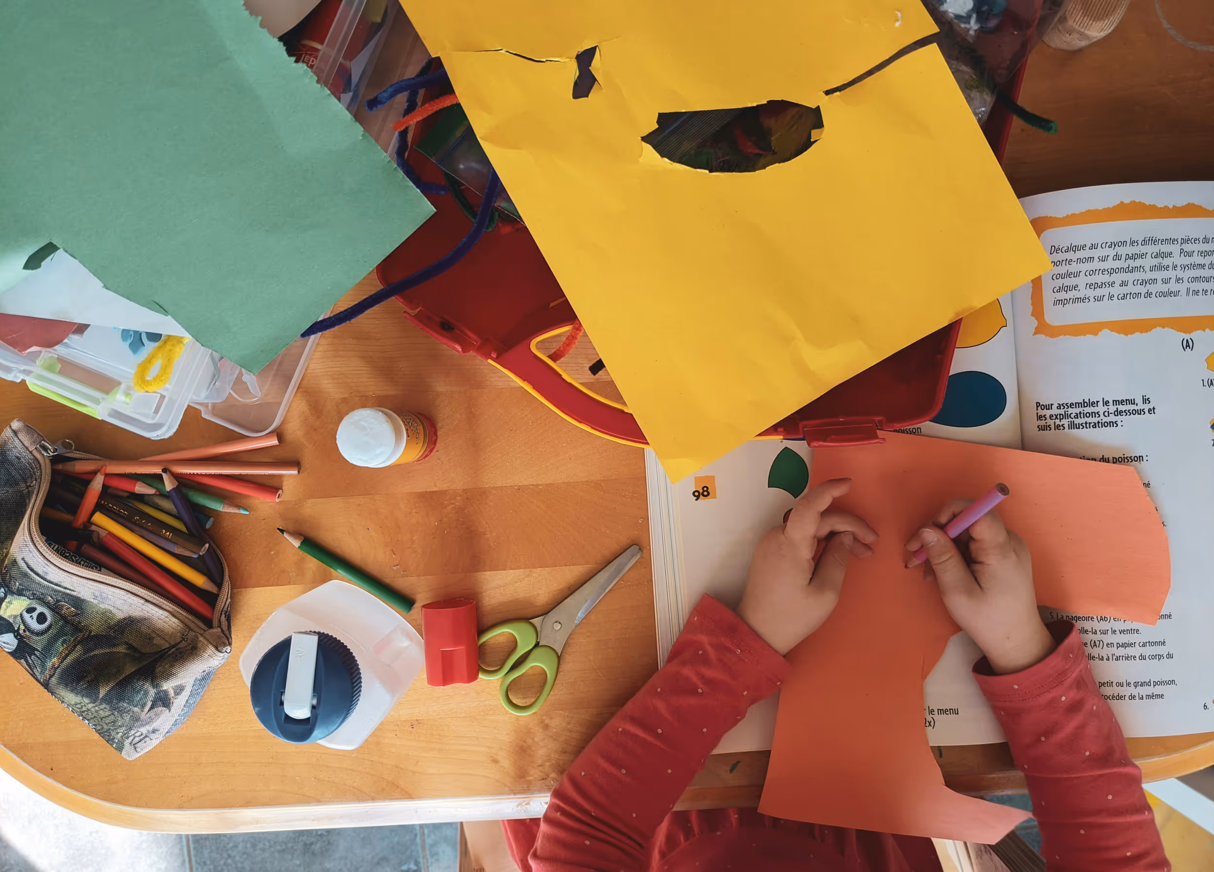 Children using arts and crafts