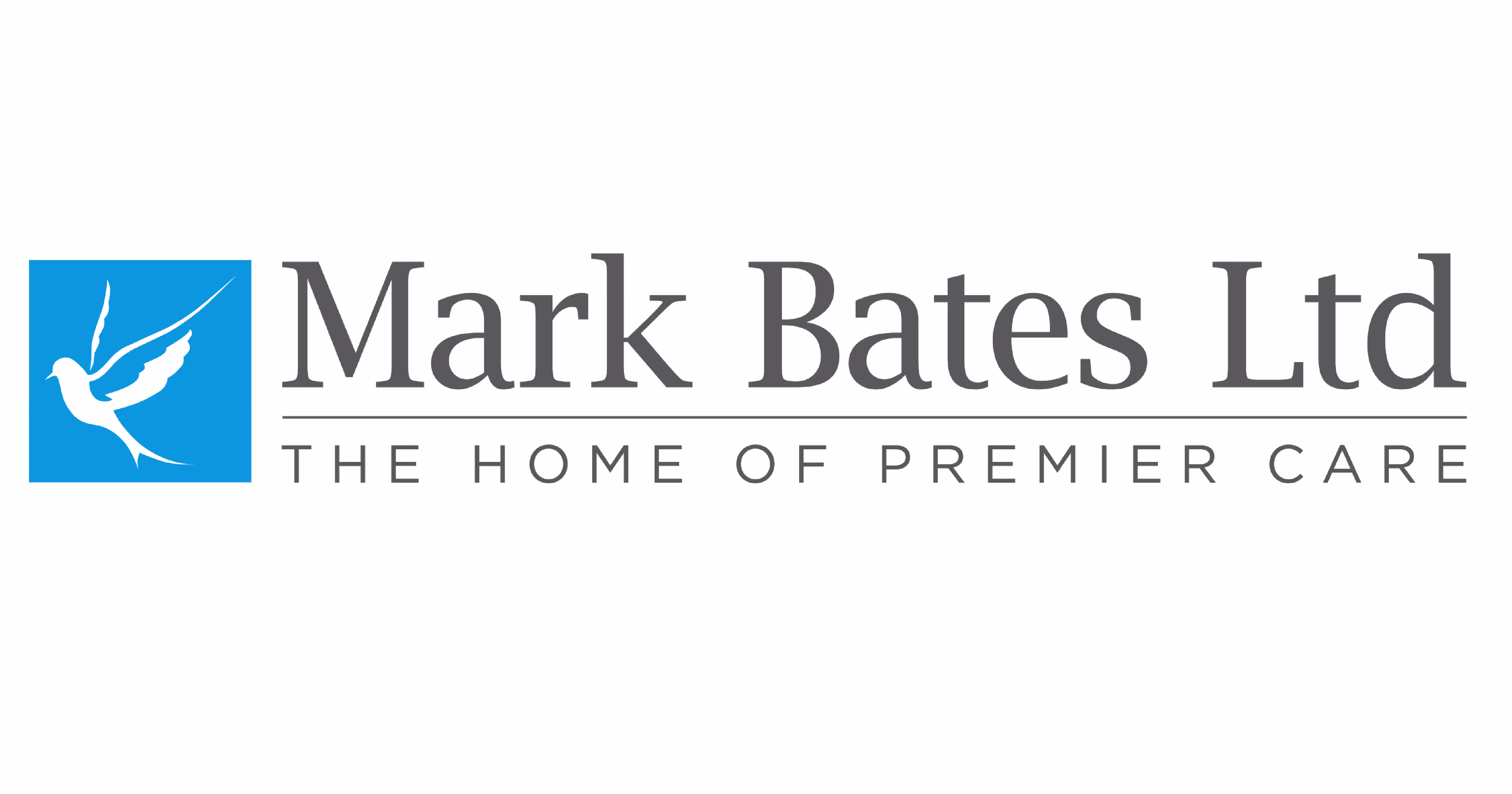 Mark Bates Ltd logo with a white bird in a blue square and the tagline The Home of Premier Care.