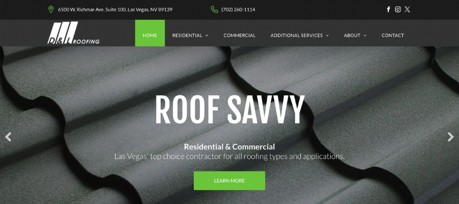 D&L Roofing Website Review