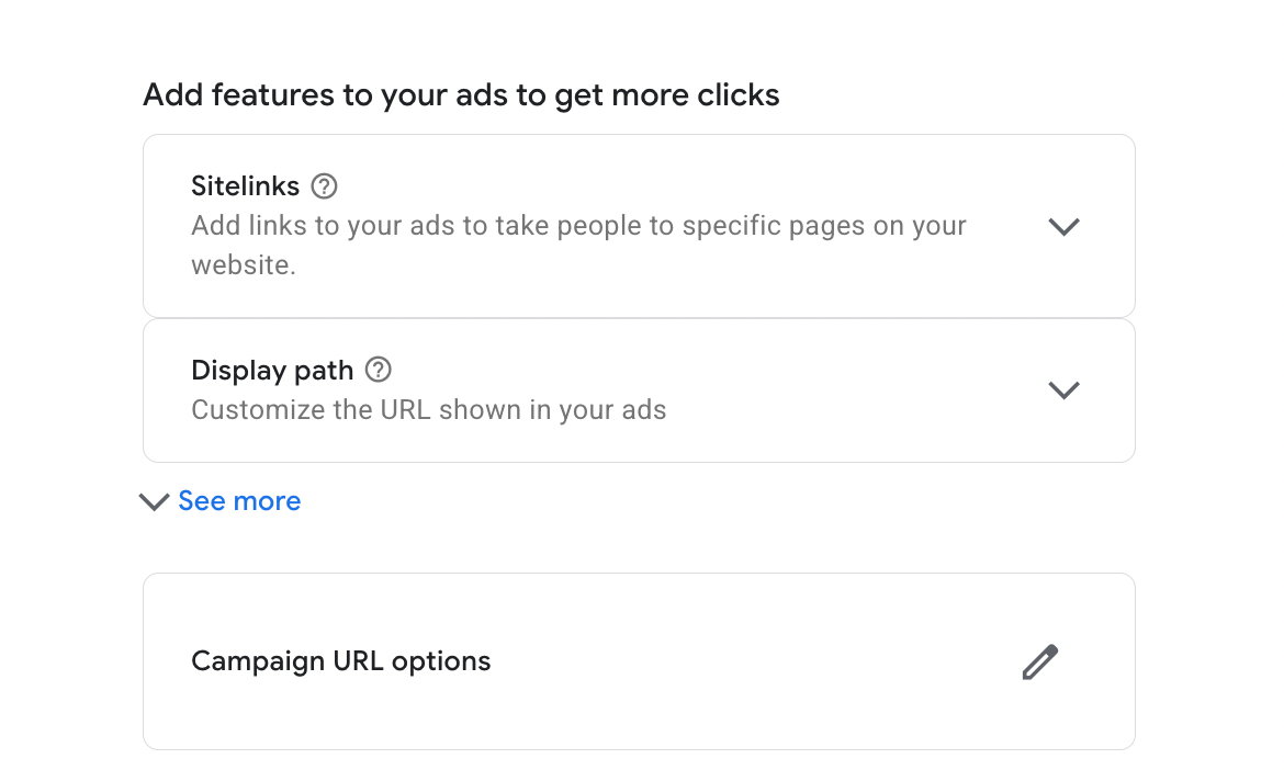 adding features and extensions to campaign 