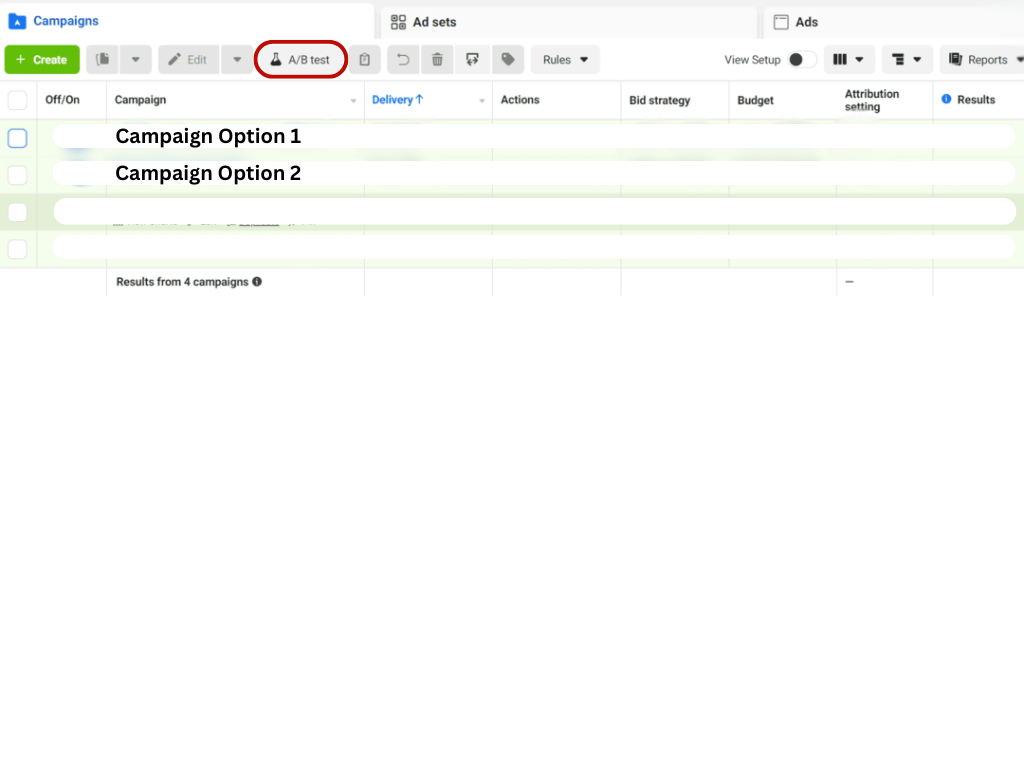 A/B Test Audiences and Ad Creative