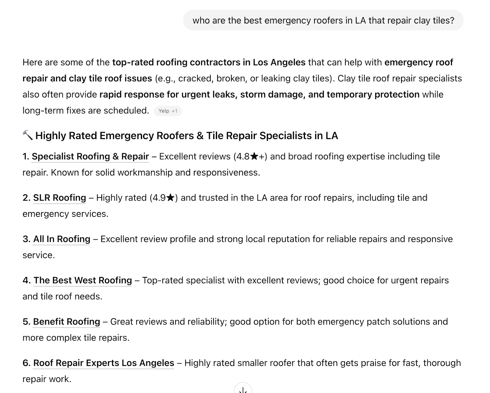 optimize roofing website for ChatGPT