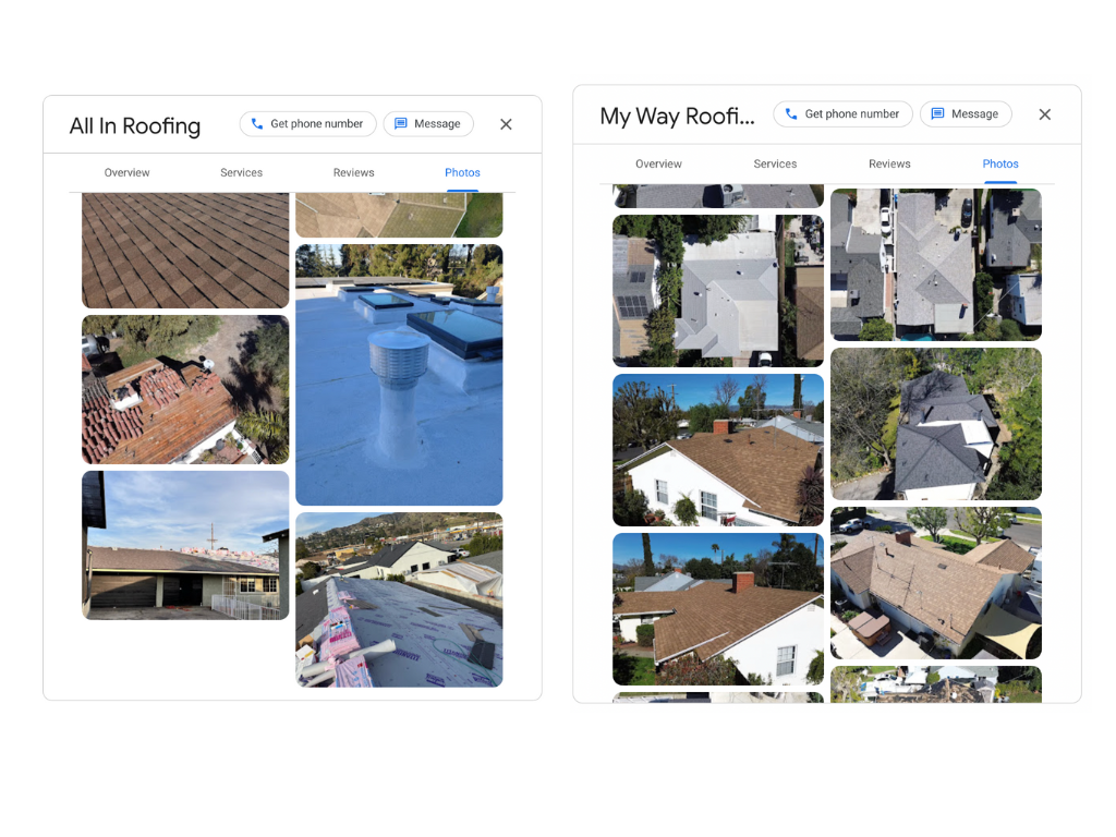 Adding photos to Roofers GMB