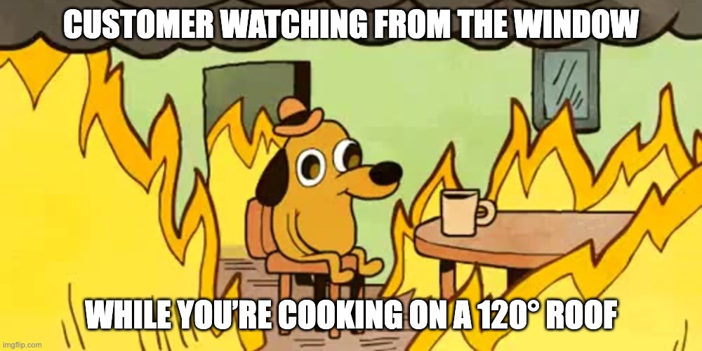 This Is Fine: Watching Roofers Melt in Summer