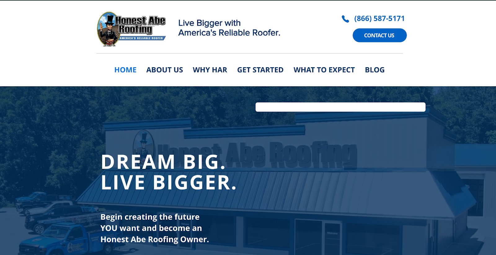 Honest Abe Roofing website