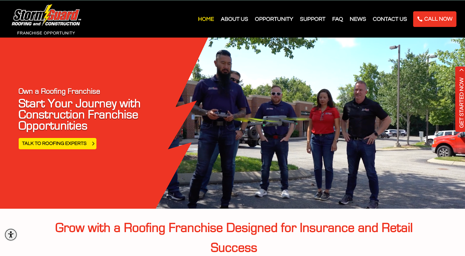 Storm Guard Roofing and Construction website