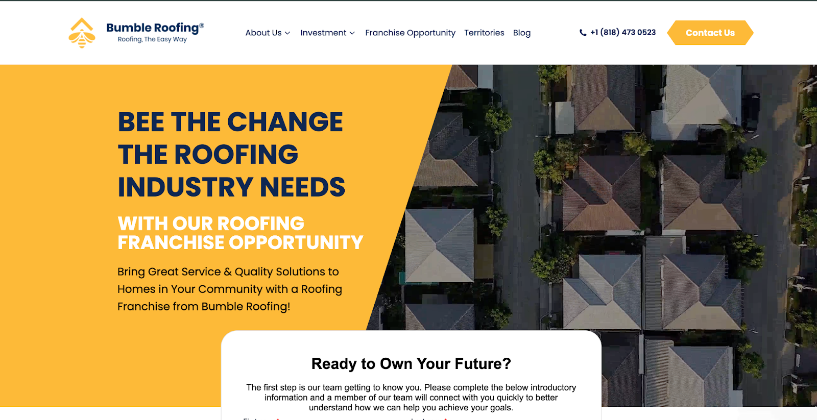 Bumble Roofing website