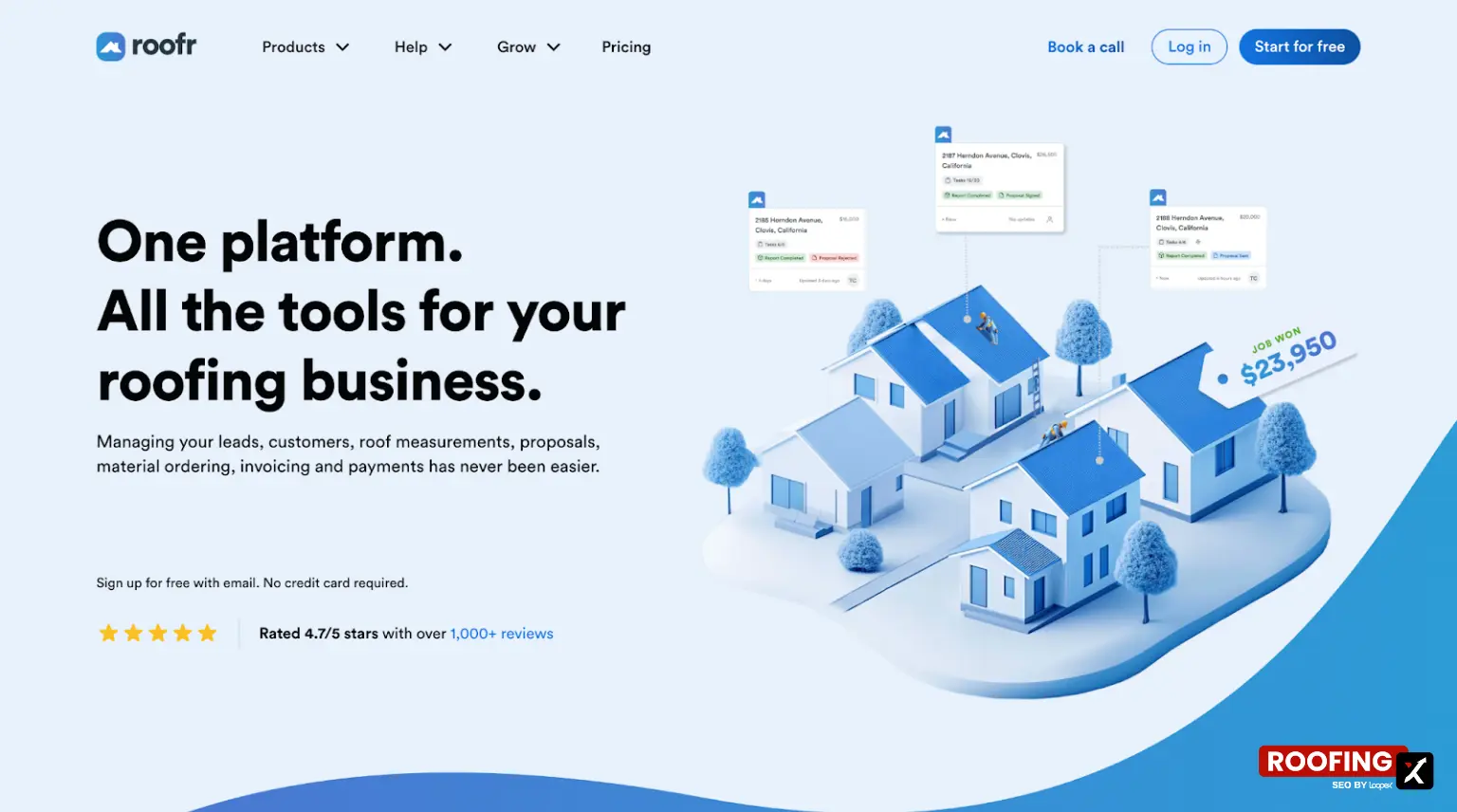 Roofr Home Page