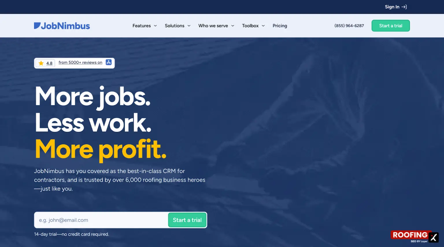 JobNimbus Home Page