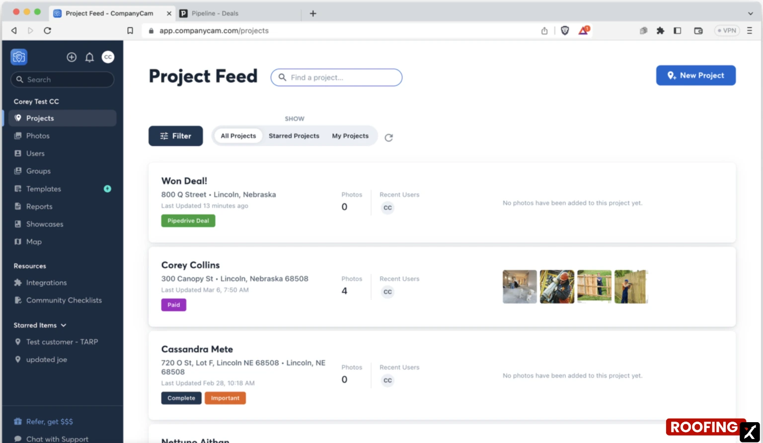 CompanyCam CRM Interface