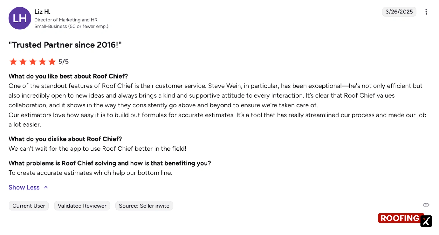 Roof Chief User Review