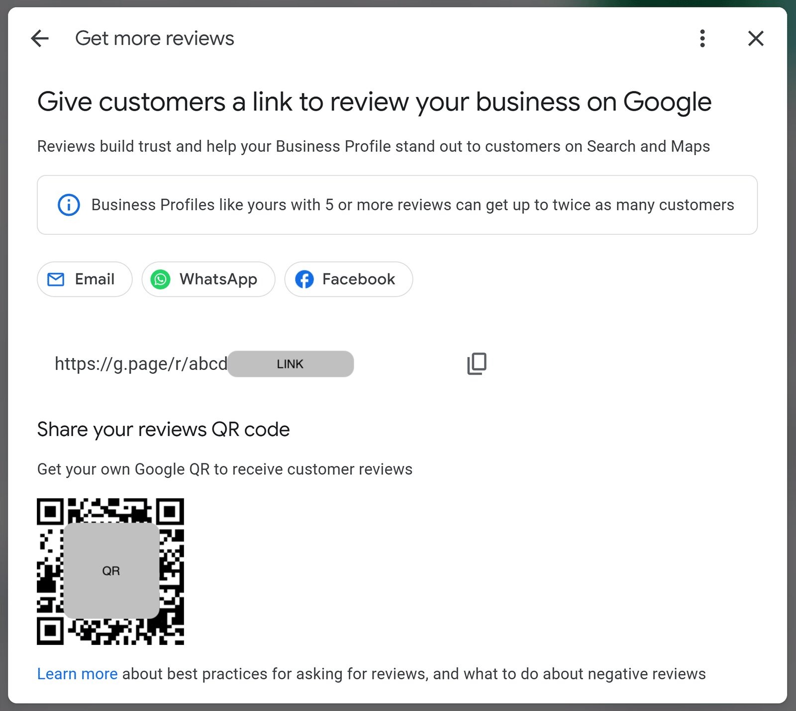 Get Your Direct Review Link and QR Code