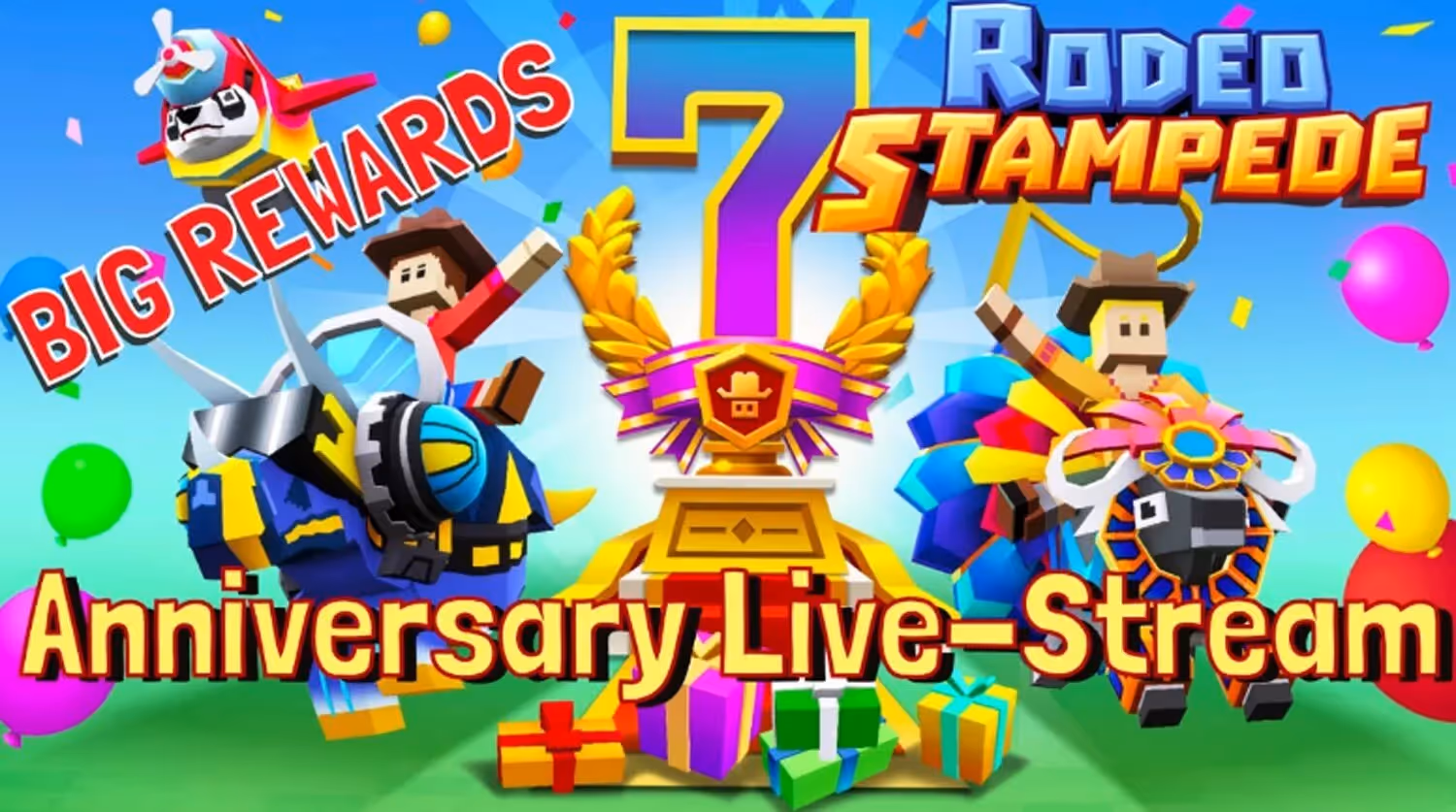 Rodeo Stampede’s 7th-anniversary stream Game Growth