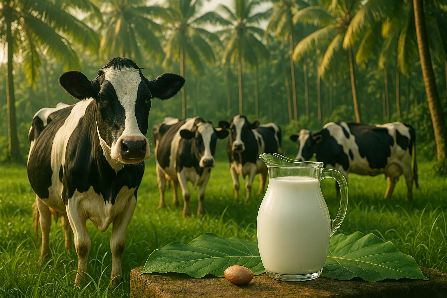 cows and a jar of milk