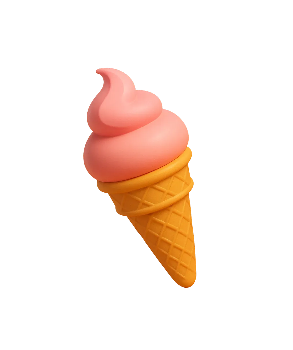 3d illustration of ice cream cone