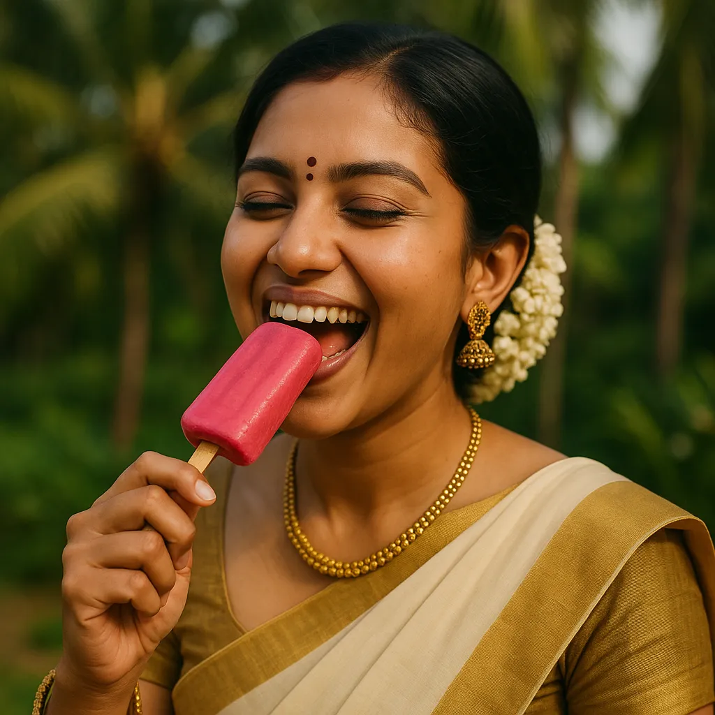 image of a women enjoying ice cream