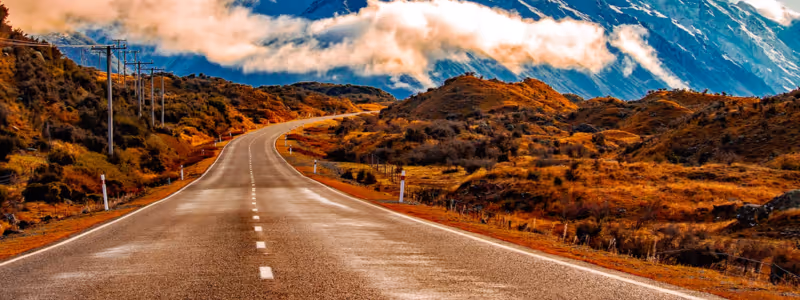 A road leading to a mountain.