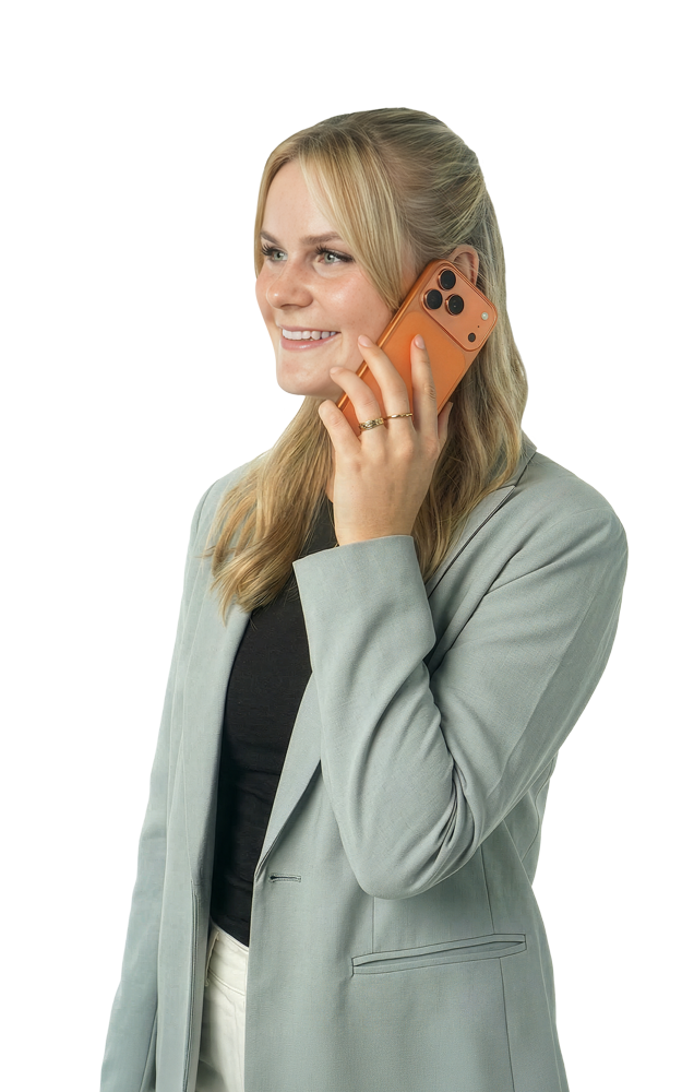 Ein deviceplus Smartphone mit einem MOBEX Screensaver auf dem Display.