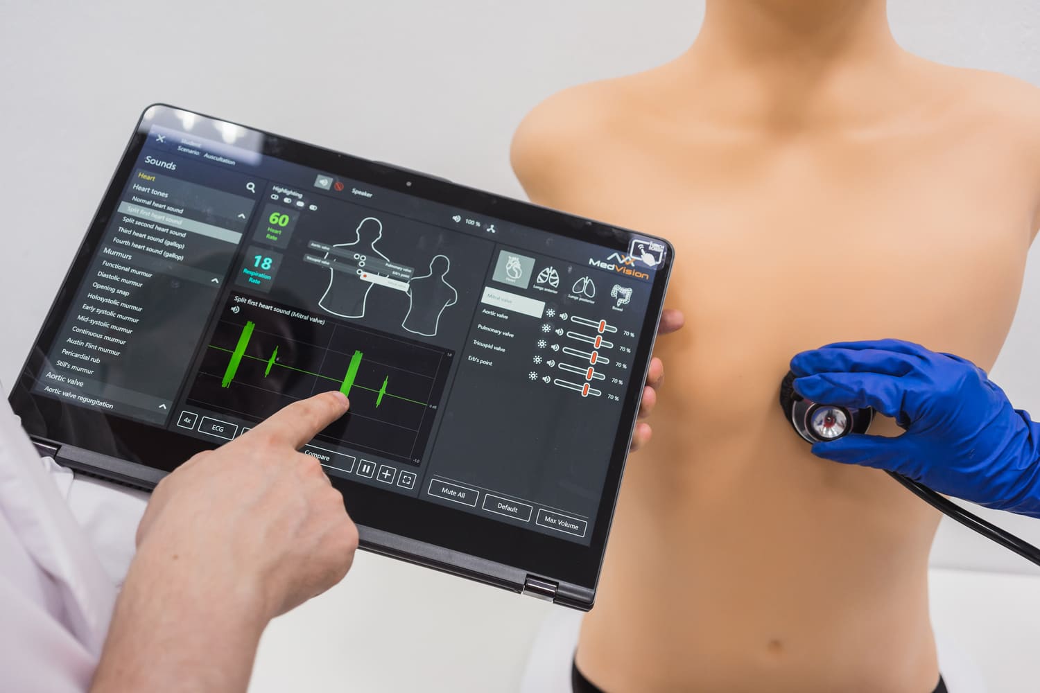 Auscultation training on the MATT simulator