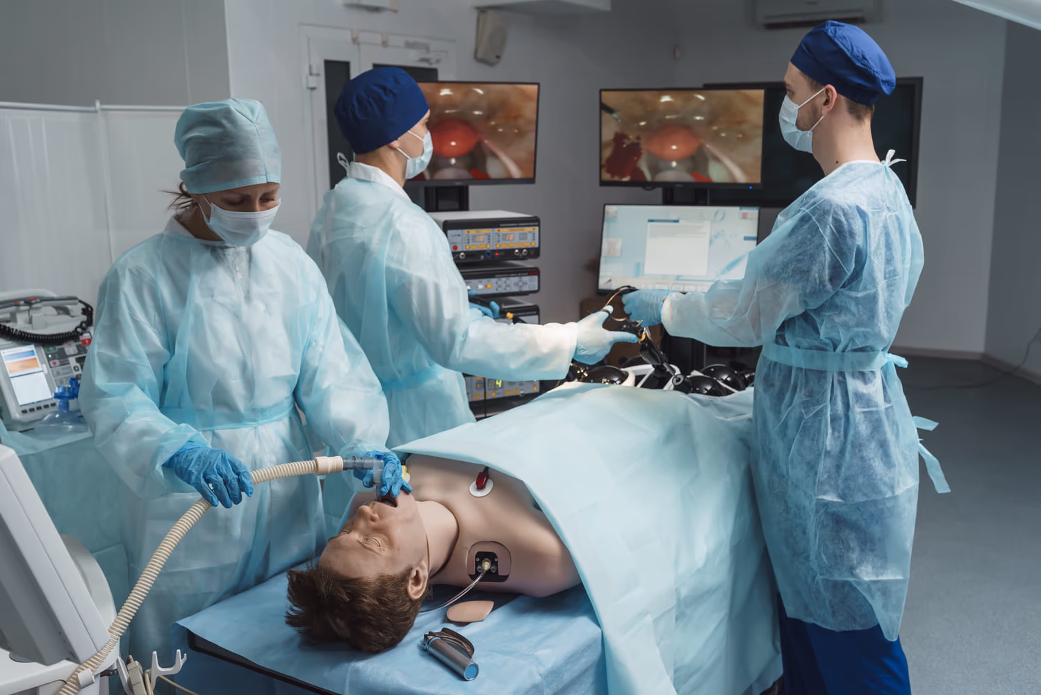 A simulated situation in the operating room.