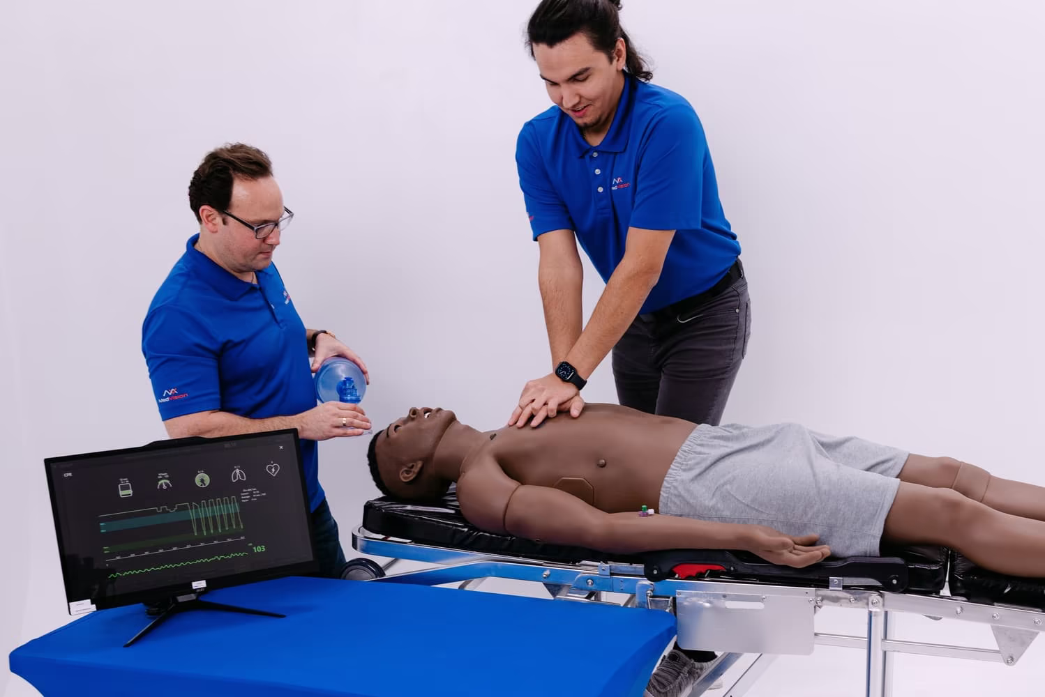 Practice on the physically robotic patient model Leonardo.
