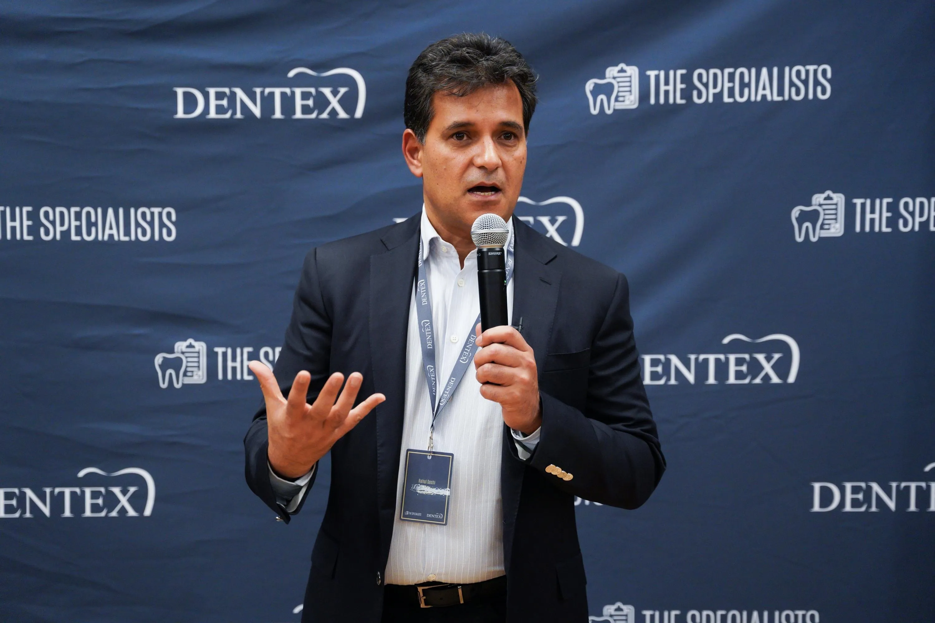 Dr Rahul Doshi speaking at a Dentex event