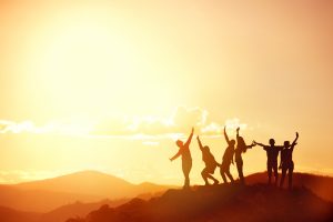 "Rejoicing in the sunset" image