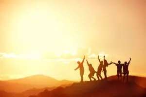 "Rejoicing in the sunset" image