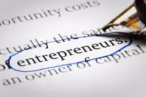 Pen rings the word entrepreneurs.