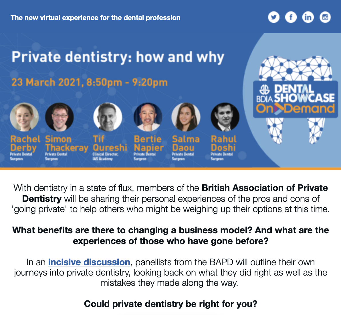 Private Dentistry Webinar
