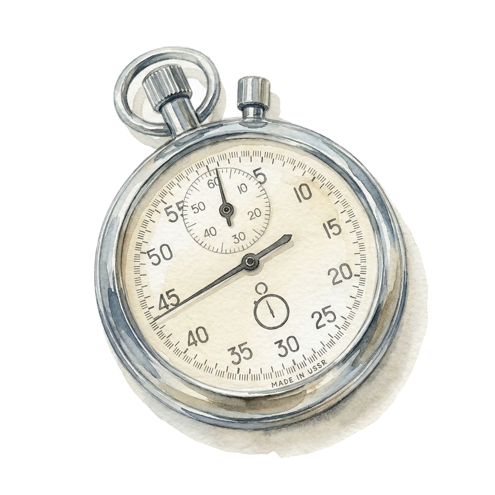 Elegant stopwatch detail representing G d'Or's commitment to protecting your time and respecting appointments