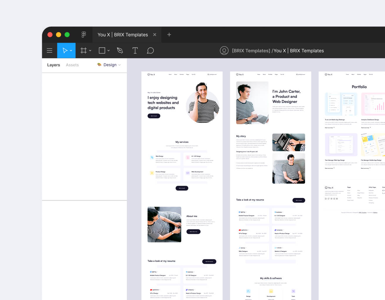 You X - Figma File Included - Personal Brand Webflow Template